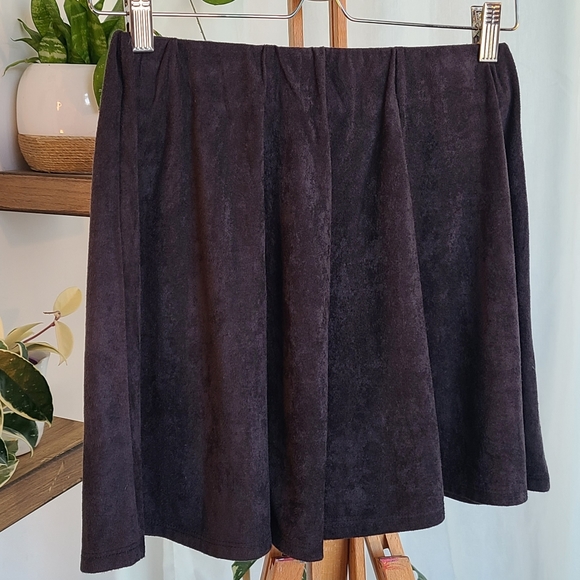 Dark grey suede-like Garage skater skirt - Picture 2 of 6